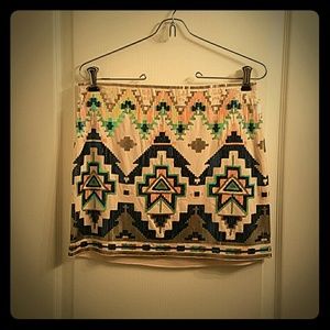 Iridescent Aztec Sequin Mini Skirt